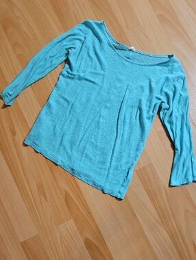 3/$10 J. Crew Teal Scoop Neck Long Sleeve Top